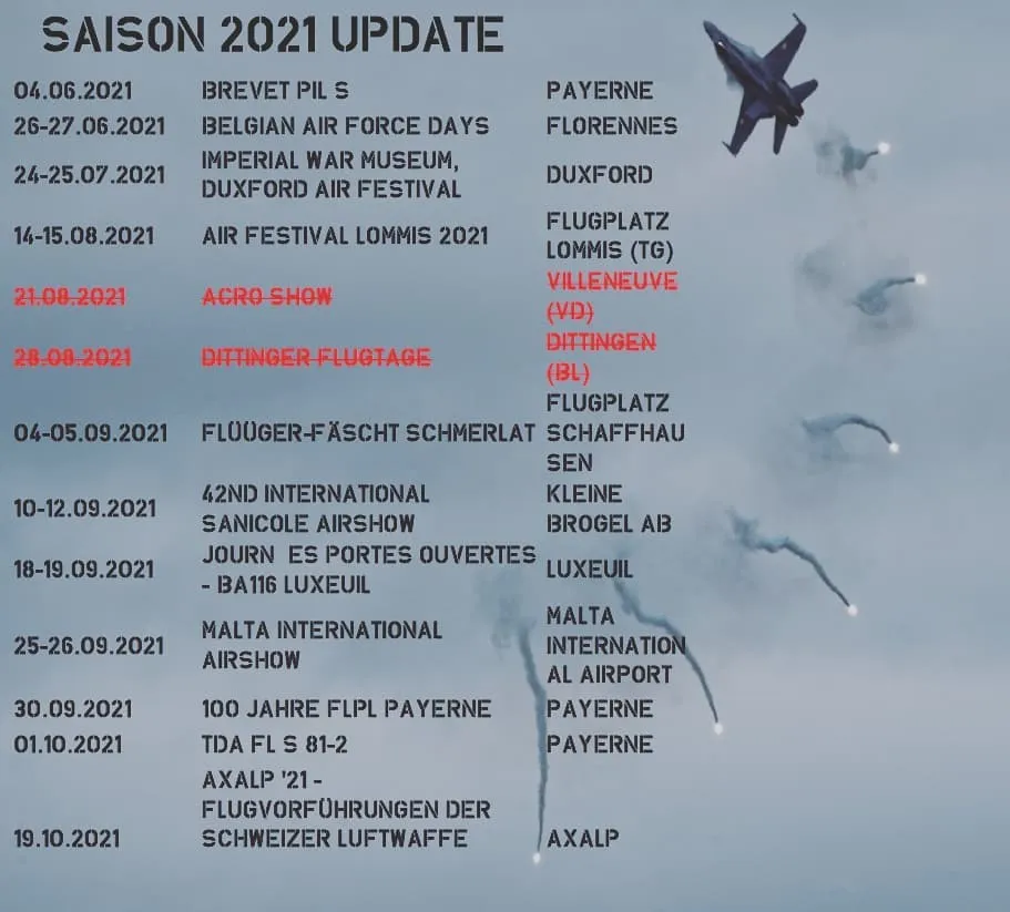 F/A-18 Swiss Hornet Solo Display Team 6 Saison 2021 Update