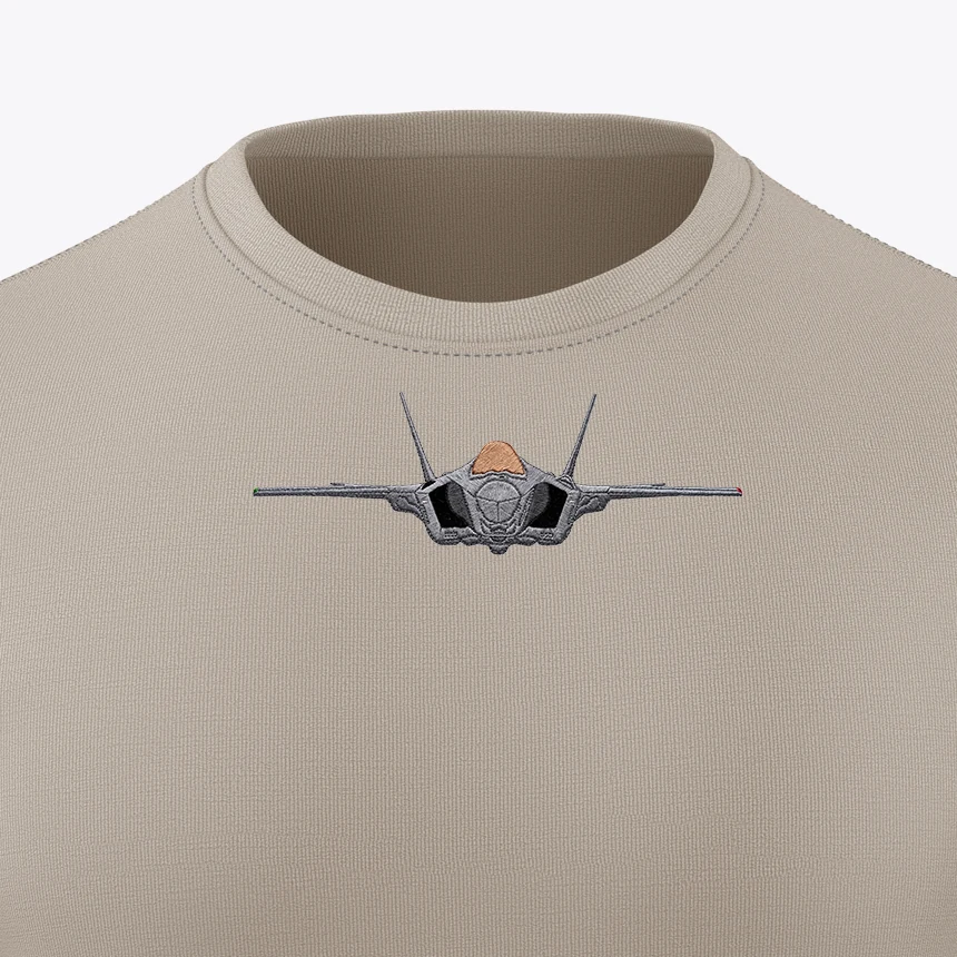 embroidered-f35-air-force-sand-t-shirt-closeup