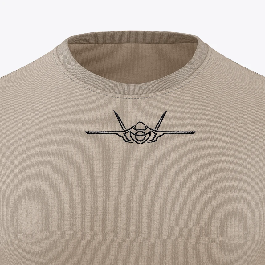 embroidered-fighter-jet-air-force-sand-t-shirt-closeup